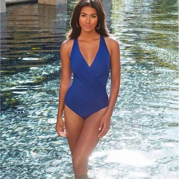 Miraclesuit Swimsuit One Piece Rock Solid Wrapsody Shaping - Picture 3 of 10